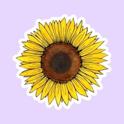 yellow sunflower sticker, laptop macbook sticker, scrapbook sticker, cool stickers, aesthetic stickers