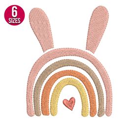 easter rainbow embroidery design, machine embroidery design, instant download