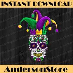 funny sugar skull mardi gras party apparel mardi gras festival, louisiana party, happy mardi gras png