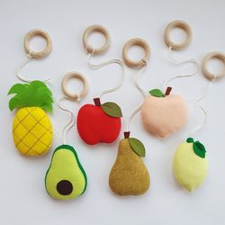 Baby gym toys fruits hanging play gym toys, activity center mobiles, gender neutral gift, baby gym toy, farm nursery