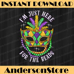 just here for the beads mardi gras parade party mask costume mardi gras festival, louisiana party, happy mardi gras png