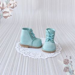 Paola Reina blue boots, Doll Shoes with shoelaces, Genuine Leather Doll footwear, Shoes for Paola Reina, Dolls outfit