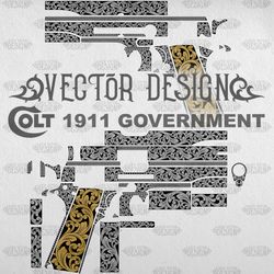VECTOR DESIGN Colt 1911 government Scrollwork 5
