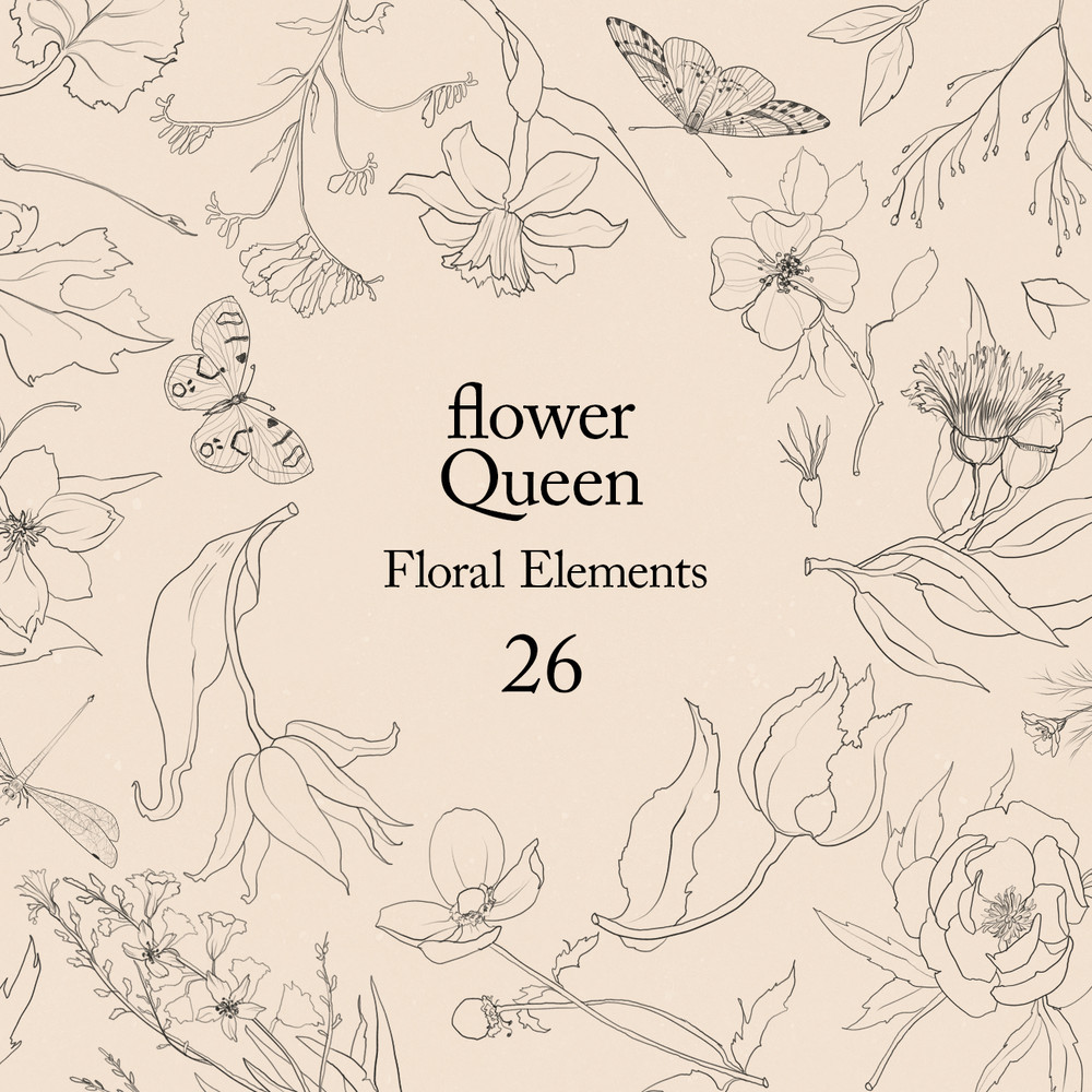Flower Queen. Graphic floral elements.jpg