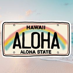 hawaii license plate vinyl decal | hawaii sticker | laptop sticker | water bottle sticker | hi sticker