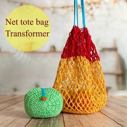 Eco Friendly Sturdy Net Tote Bag transformer Practical String Bag Grocery Shopping Market Everyday French Market Tote
