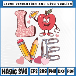 Valentine Teacher Love Retro Groovy Valentine's Day Teacher Valentines PNG, Valentine Day, Digital Download