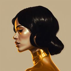 lady in gold art printable