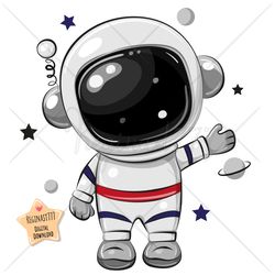 Cute Cartoon Astronaut PNG, clipart, Sublimation Design, Cool, Print, clip art, Boys