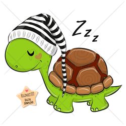 Cute Cartoon Turtle PNG, clipart, Sublimation Design, sleeping, Children printable, hood, art
