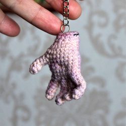 Thing keychain bag crochet pattern in English Thing hand Addams crochet keychain tutorial amigurumi