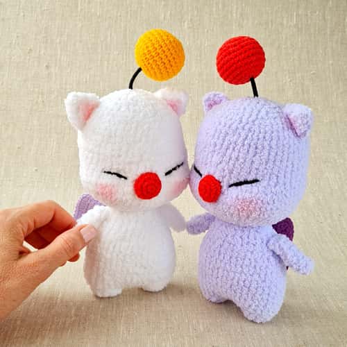Final Fantasy, 2 Moogles, Video game character, Gamer gift, Cute crochet toy, Stuffed toy, Plush gift, FFXIV, Amigurumi