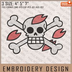 chopper embroidery files, one piece, anime inspired embroidery design, machine embroidery design