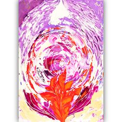 Milky Way Painting Angel Original Art Abstract Small Painting by LarisaRay