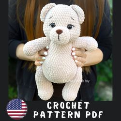Crochet plush Teddy Bear pattern PDF – amigurumi plushie pattern