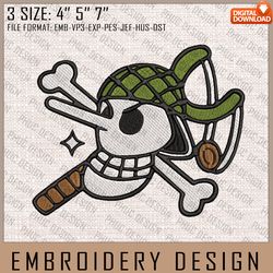 usopp embroidery files, one piece, anime inspired embroidery design, machine embroidery design