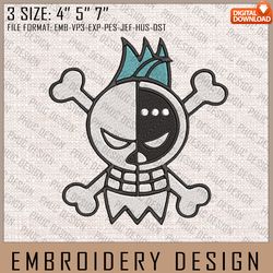 franky embroidery files, one piece, anime inspired embroidery design, machine embroidery design