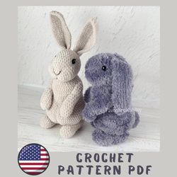 Crochet Bunny pattern PDF - Rabbit amigurumi pattern - animals patterns