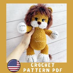 Crochet plush Lion pattern PDF - Lion amigurumi pattern - safari animals patterns