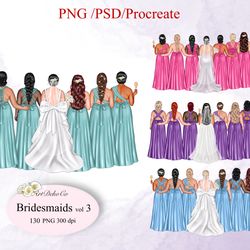 bride and bridesmaids plus size art