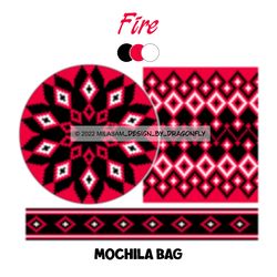 CROCHET PATTERNS /Tapestry Crochet bag PATTERN / Wayuu mochila bag /Fire 742
