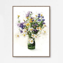 BOUQUET WITH CORNFLOWERS, watercolor bouquet (DIGITAL)