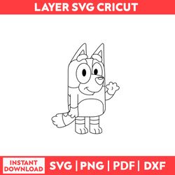 Bluey Printable And Activities Colouring Picture Svg, Bluey Svg, Bluey Characters Svg, Png, pdf, dxf digital file.