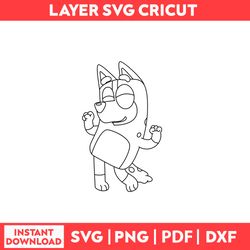 Bluey Colouring Picture Svg, Bluey Svg, Bluey Characters Svg, Png, pdf, dxf digital file.