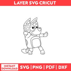 Bluey Colouring Pages Picture Svg, Bluey Svg, Bluey Characters Svg, Png, pdf, dxf digital file.