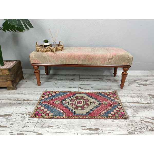 pink blue mat, small rug, eco friendly mat, kids shower rug, kitchen rug, bath mat runner, turkish vintage rug, boho rug01.jpg