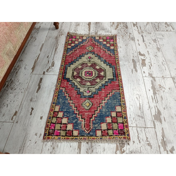 pink blue mat, small rug, eco friendly mat, kids shower rug, kitchen rug, bath mat runner, turkish vintage rug, boho rug02.jpg