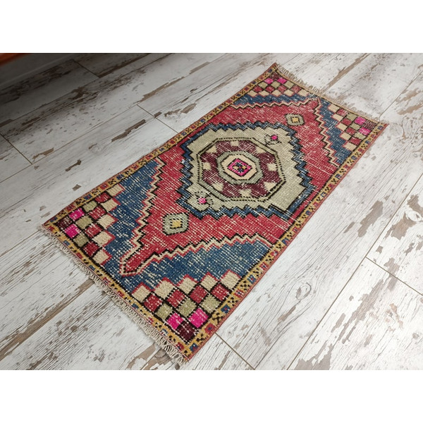 pink blue mat, small rug, eco friendly mat, kids shower rug, kitchen rug, bath mat runner, turkish vintage rug, boho rug03.jpg