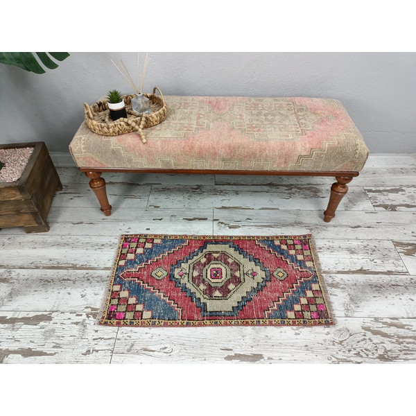 pink blue mat, small rug, eco friendly mat, kids shower rug, kitchen rug, bath mat runner, turkish vintage rug, boho rug04.jpg