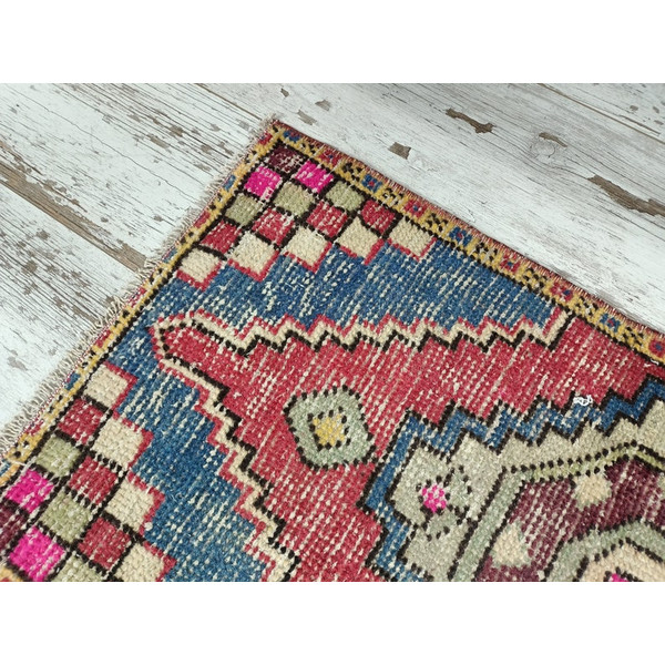 pink blue mat, small rug, eco friendly mat, kids shower rug, kitchen rug, bath mat runner, turkish vintage rug, boho rug08.jpg