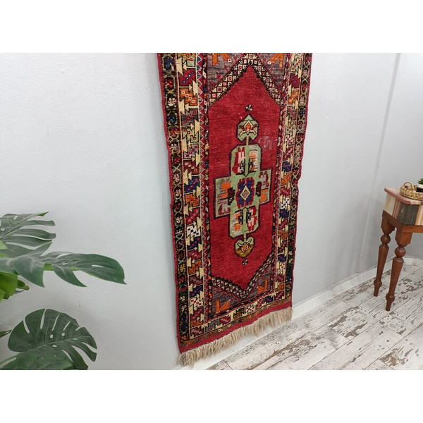 Mini Oushak, Fringed Rug, Anatolian Rug, Turkish Rug, Bath Rug, Handmade Rug, Vintage Rug, Floor Rug,07.jpg