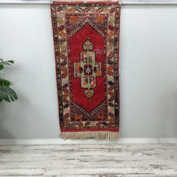Mini Oushak, Fringed Rug, Anatolian Rug, Turkish Rug, Bath Rug, Handmade Rug, Vintage Rug, Floor Rug, 3x6.1 Ft Vt 4272