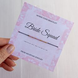 Bride Squad morse code bracelet, Bridesmaid gifts, Maid f Honor proporsal, Bridal Shower favor, Bachelorette Party Favor