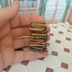 Books. A set of books. Imitation of books. Dollhouse miniature 1:12.