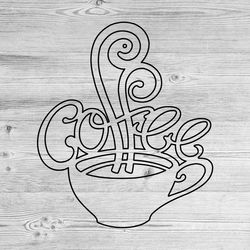 Coffee cup wall art DXF
