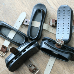 1pcs soviet rubber damper with lleather strap. kalosha. back cover-shock absorber ussr. nos