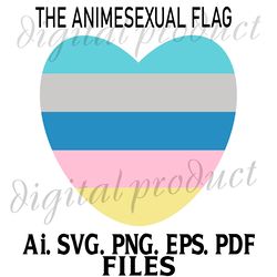 the animesexual flag heart svg vector graphics ai.eps.png.svg.pdf files download digital sublimation files