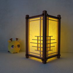 Kumiko Lamp in Japanese Style made of Natural Wood