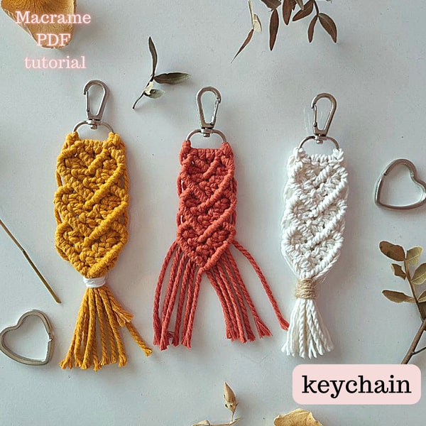 Macrame Person Keychain Instructions.pdf Macrame Heart keychain PDF tutorial Step by step guide DIY H - Inspire ...