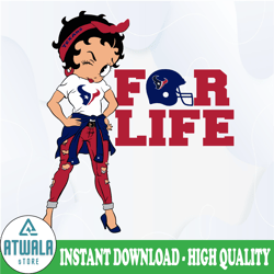 betty boop texans for life fan inspired png for sublimation