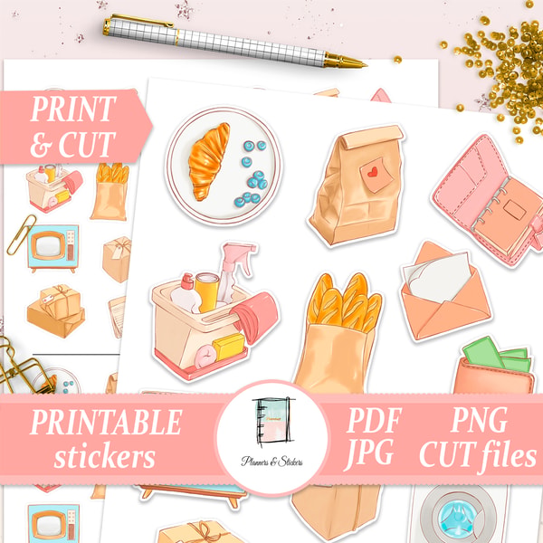 Housework Sticker Pack, Notebook Decal, Household Planner, T - Inspire ...
