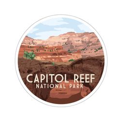 capitol reef national park vinyl decal | sticker for laptops, hydro flask, phones | utah national park sticker