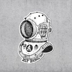 scuba diver sticker, vinyl stickers, sea, nautical, retro, laptop stickers, diver, scuba diver, diving, ocean