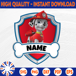 marshall paw patrol custom birthday png, personalized paw patrol birthday png party birthday custom gift raglan kids
