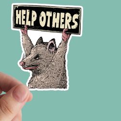 help others sticker, solidarity, leftist, socialist, anarchist, laptop stickers