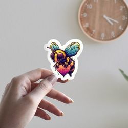 bee sticker, cupid bee sticker, sticker, buzz sticker, love sticker, sticker laptop